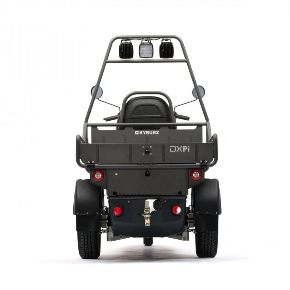 Kyburz DXPi elektrisches Nutzfahrzeug im Stil eines dreirädrigen Pickup